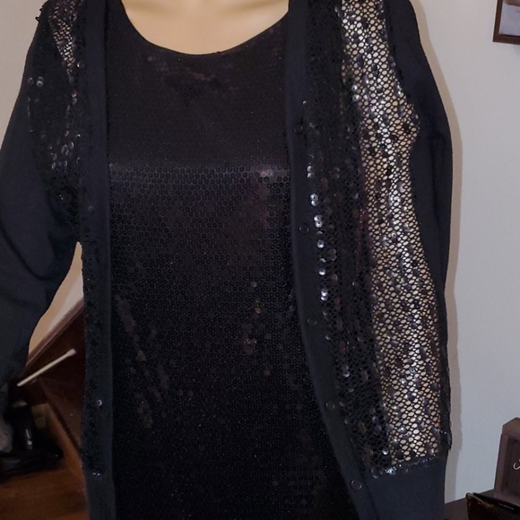 Size 8 Cynthia Rowley Black Sequin Dress NWT - Picture 15 of 16